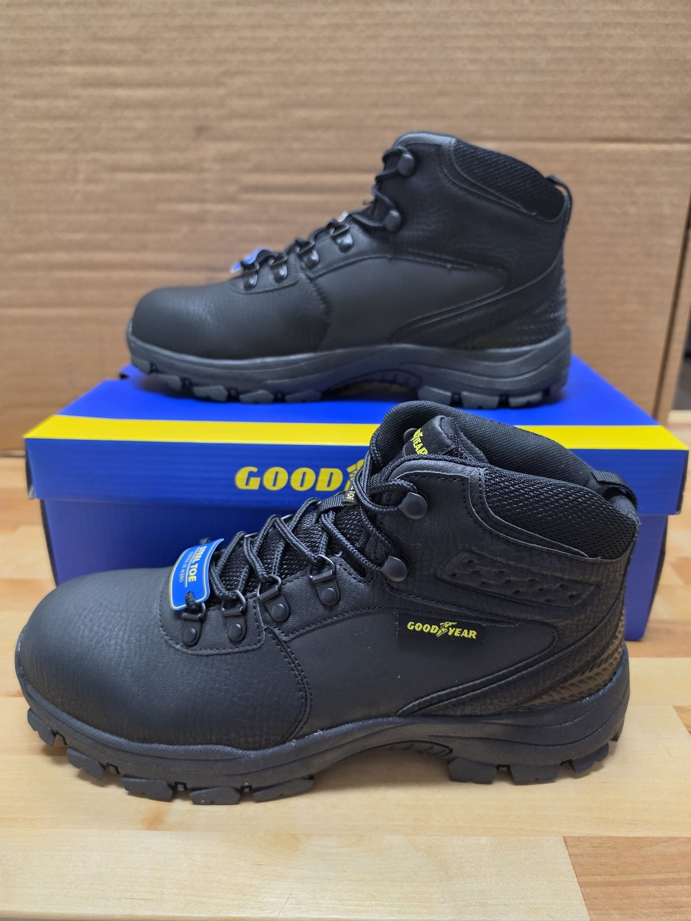 GoodYear Black Steel Toe Boots